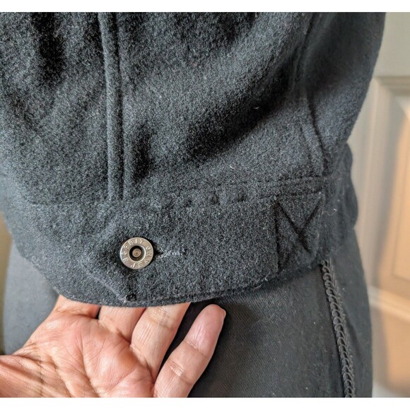 Vintage Esprit Size M Vest Black Alpaca Wool Blend Cropped Trucker Boho Chic - Picture 6 of 13